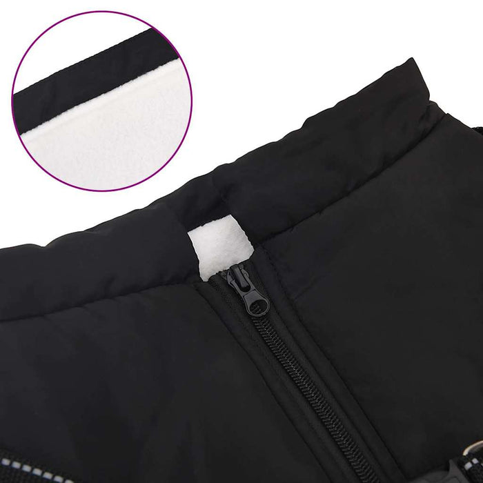 Haină câini cu ham impermeabilă reflectorizantă, negru, L68 - WALTI WALTI