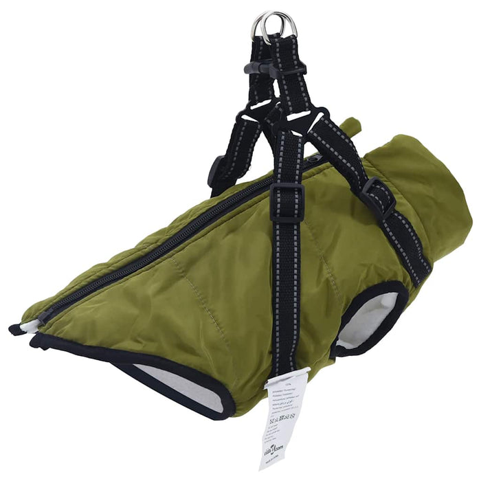 Haină câini cu ham impermeabilă reflectorizantă, verde kaki L32 WALTI