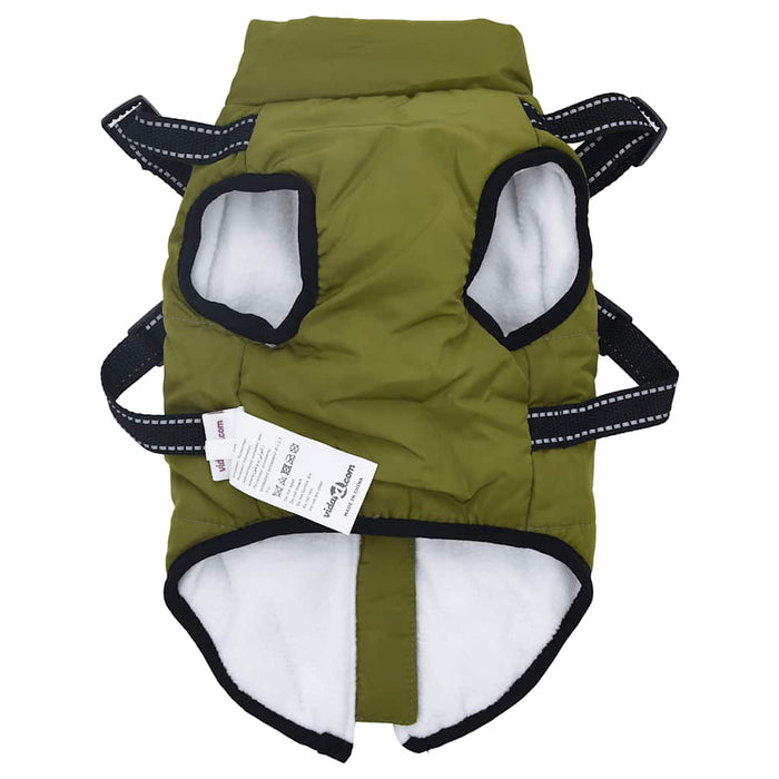 Haină câini cu ham impermeabilă reflectorizantă, verde kaki L32 WALTI