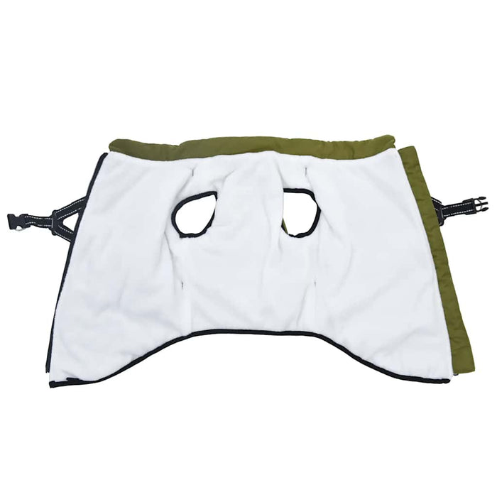 Haină câini cu ham impermeabilă reflectorizantă, verde kaki L44 - WALTI WALTI