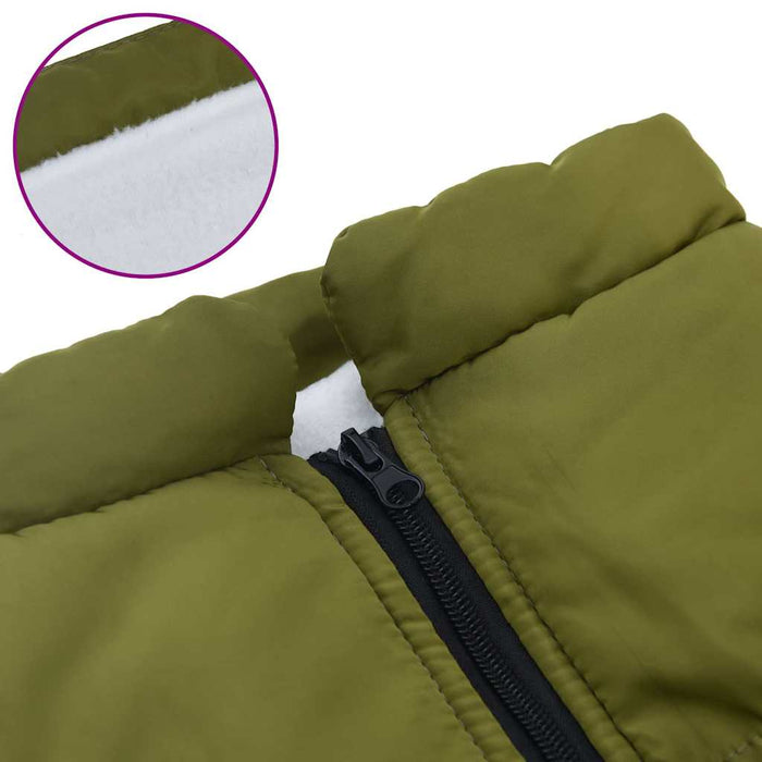 Haină câini cu ham impermeabilă reflectorizantă, verde kaki L44 - WALTI WALTI
