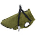 Haină câini cu ham impermeabilă reflectorizantă, verde kaki L48 - WALTI WALTI