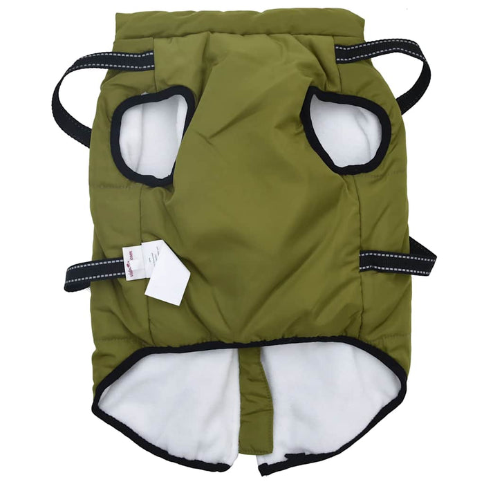 Haină câini cu ham impermeabilă reflectorizantă, verde kaki L48 - WALTI WALTI