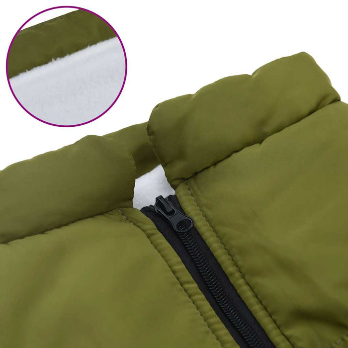 Haină câini cu ham impermeabilă reflectorizantă, verde kaki L48 - WALTI WALTI