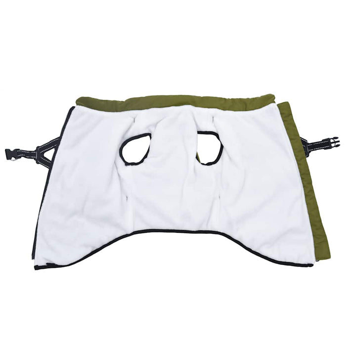 Haină câini cu ham impermeabilă reflectorizantă, verde kaki L52 - WALTI WALTI