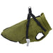 Haină câini cu ham impermeabilă reflectorizantă, verde kaki L68 - WALTI WALTI