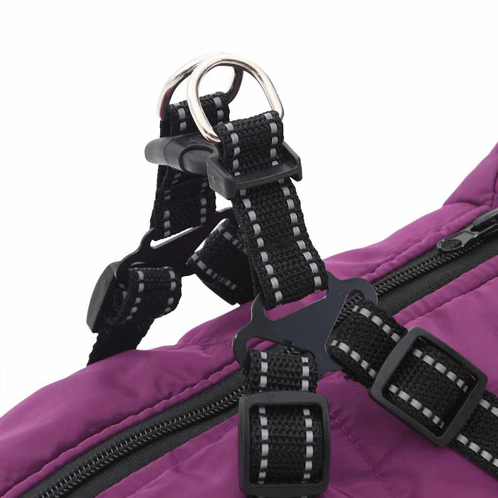 Haină câini cu ham impermeabilă reflectorizantă, violet, L44 - WALTI WALTI