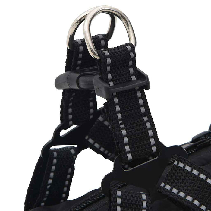 Haină câini cu ham impermeabilă reflectorizantă, negru, L40 WALTI