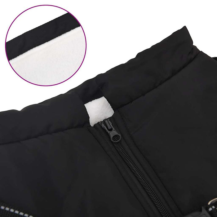 Haină câini cu ham impermeabilă reflectorizantă, negru, L44 WALTI
