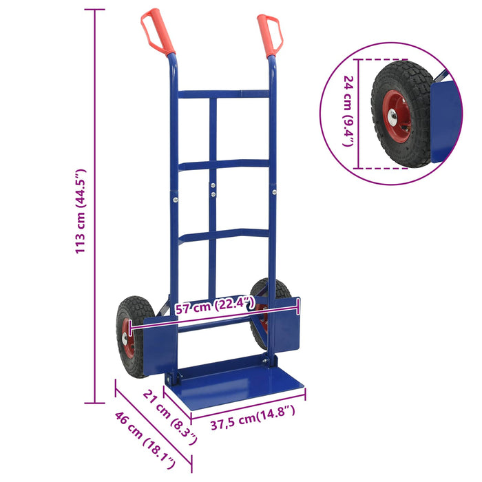 Cărucior manual Albastru și roșu 57 x 46 x 113 cm Oțel - WALTI WALTI