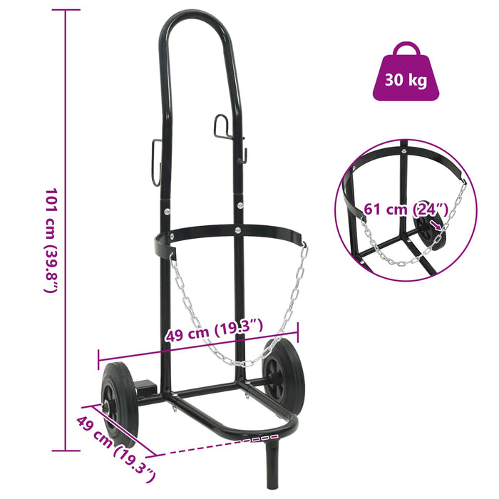 Cărucior manual Negru și roșu 49 x 49 x 101 cm Oțel - WALTI WALTI