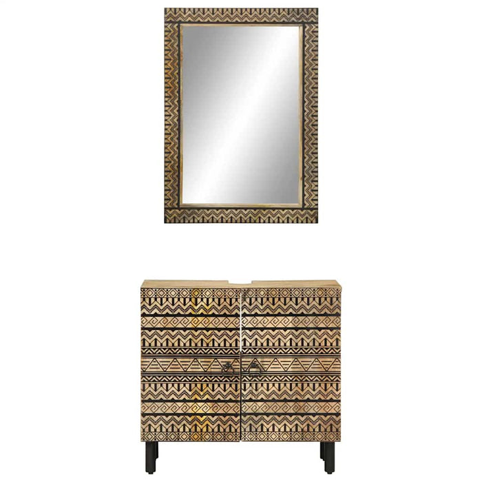 Set mobilier de baie, 2 piese, lemn masiv de mango - WALTI WALTI