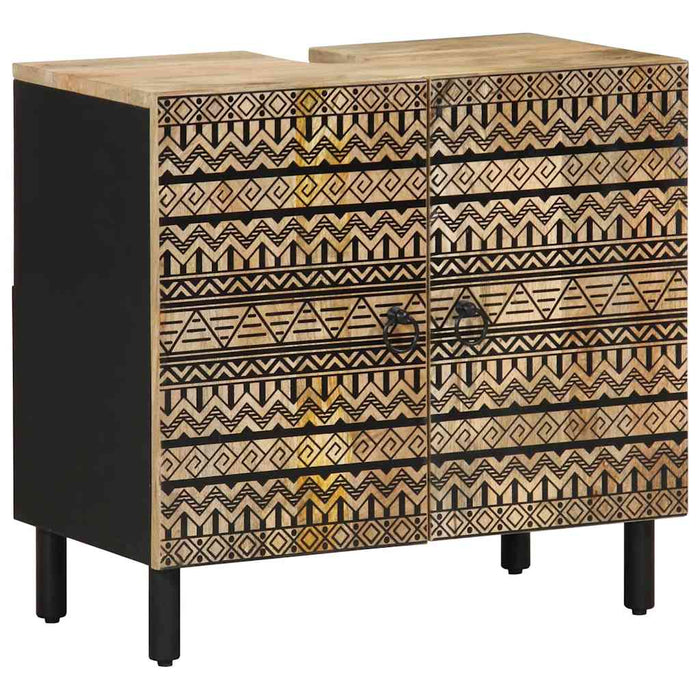 Set mobilier de baie, 4 piese, lemn masiv de mango WALTI