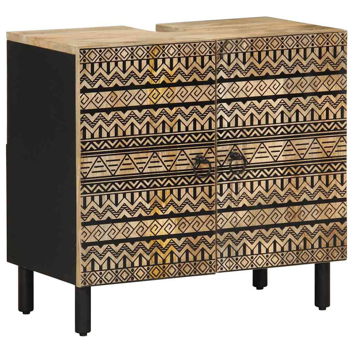 Set mobilier de baie, 5 piese, lemn masiv de mango WALTI