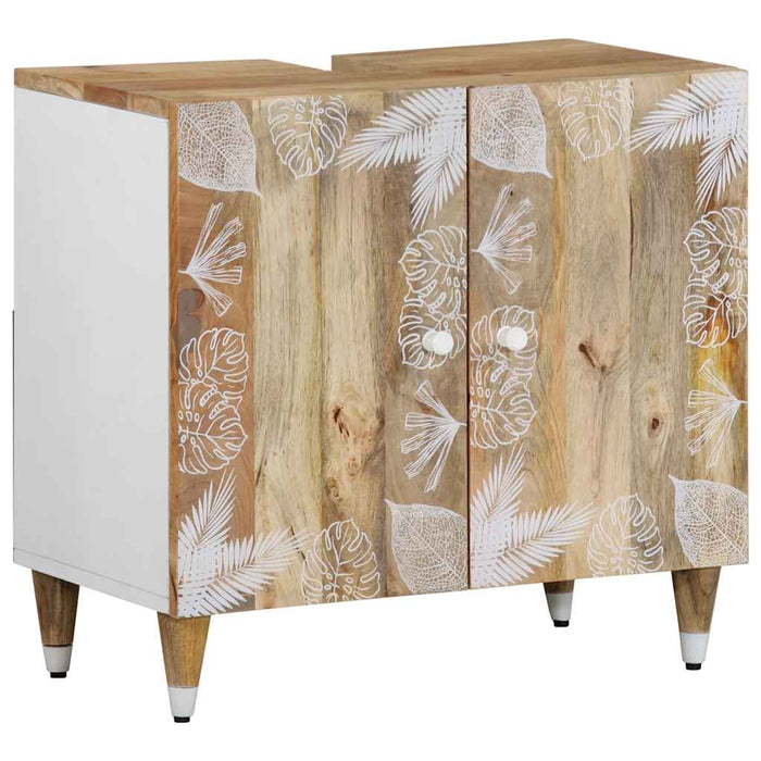 Set mobilier de baie, 3 piese, lemn masiv de mango WALTI