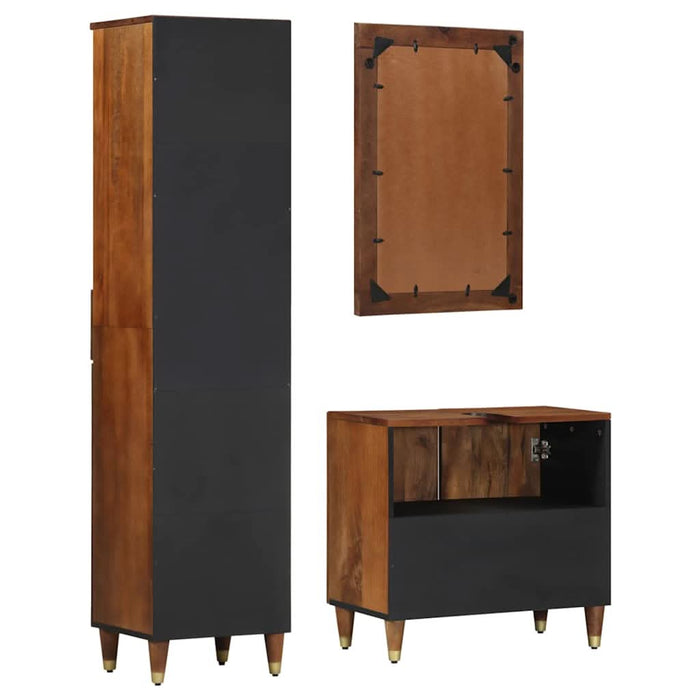 Set de mobilier pentru baie cu ușă 3 pcs Maro 62 x 33 x 58 cm - WALTI WALTI