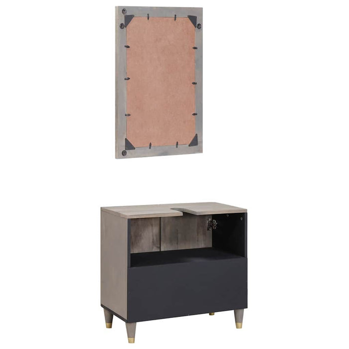 Set de mobilier pentru baie Pe perete 2 pcs Gri 62 x 33 x 58 cm - WALTI WALTI