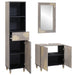 Set de mobilier pentru baie cu sertar 3 pcs Gri 62 x 33 x 58 cm - WALTI WALTI