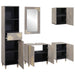 Set de mobilier pentru baie cu sertar 5 pcs Gri 62 x 33 x 58 cm - WALTI WALTI