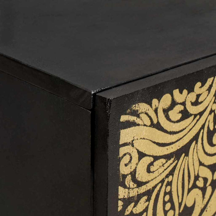 Set dulap baie 3 pcs Negru 180 x 33 x 75 cm Lemn de mango solid - WALTI WALTI