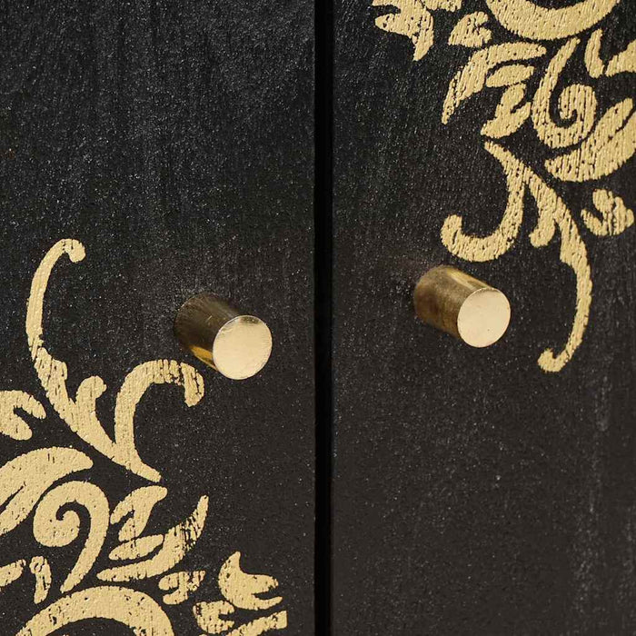 Set dulap baie 3 pcs Negru 180 x 33 x 75 cm Lemn de mango solid - WALTI WALTI