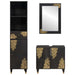 Set dulap baie cu sertar cu ușă 3 pcs Negru Lemn de mango solid - WALTI WALTI