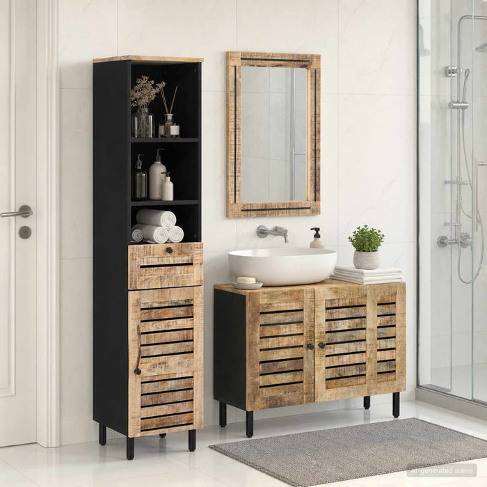 Set dulap baie 3 buc. natural 38 x 33 x 160 cm WALTI