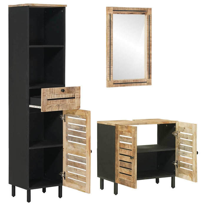 Set dulap baie 3 buc. natural 38 x 33 x 160 cm WALTI