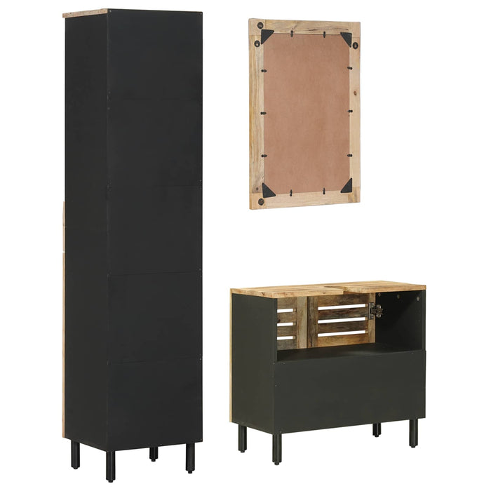 Set dulap baie 3 buc. natural 38 x 33 x 160 cm WALTI