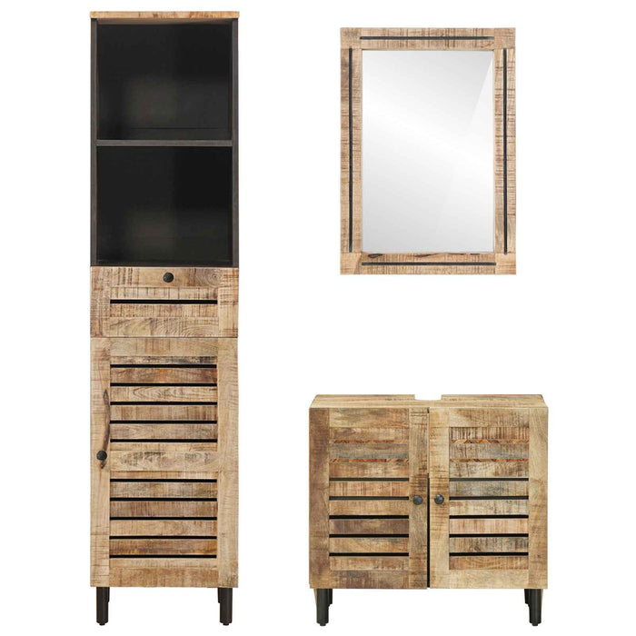 Set dulap baie 3 buc. natural 38 x 33 x 160 cm WALTI