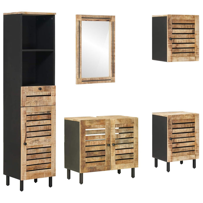 Set dulap baie 5 buc. natural 38 x 33 x 160 cm WALTI