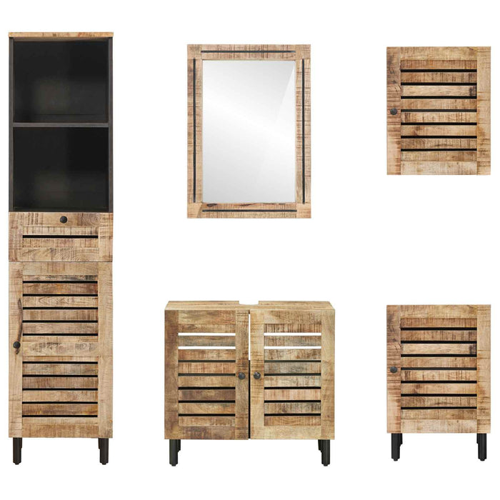 Set dulap baie 5 buc. natural 38 x 33 x 160 cm WALTI