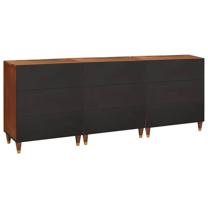 Set de bufet 3 pcs Maro 180 x 33 x 75 cm Lemn de mango solid WALTI