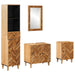 Set dulap baie cu sertar Pe perete 4 pcs Lemn de mango solid - WALTI WALTI