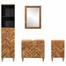 Set dulap baie cu sertar Pe perete 4 pcs Lemn de mango solid - WALTI WALTI