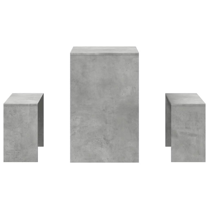 Set masă și bănci bucătărie, 3 piese, gri beton, lemn prelucrat - WALTI WALTI