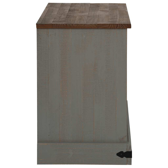 Dulap TV HALDEN cu uşă glisantă gri 110x40x60 cm lemn masiv - WALTI WALTI
