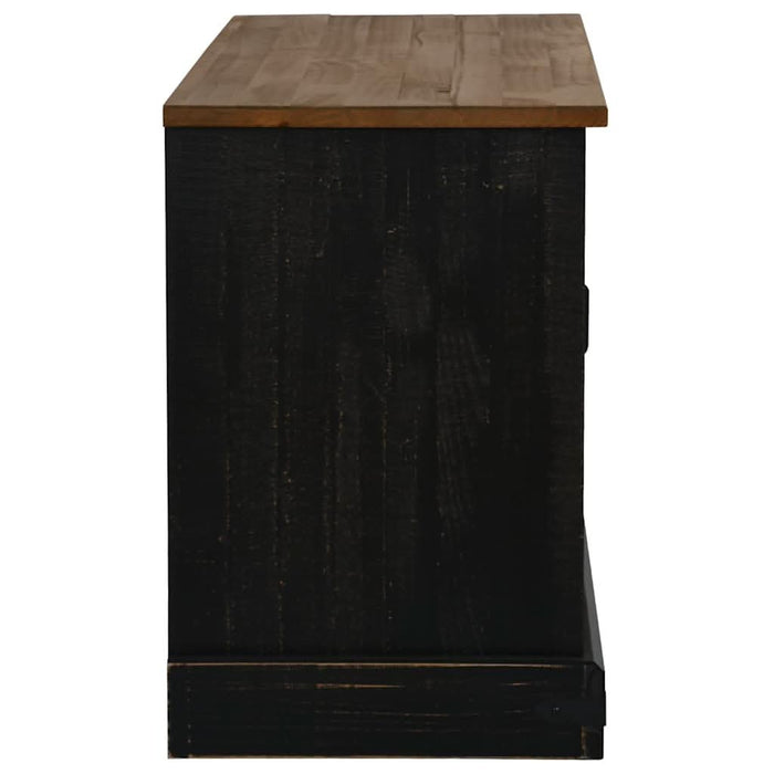 Dulap TV HALDEN cu uşă glisantă negru 110x40x60 cm lemn masiv - WALTI WALTI