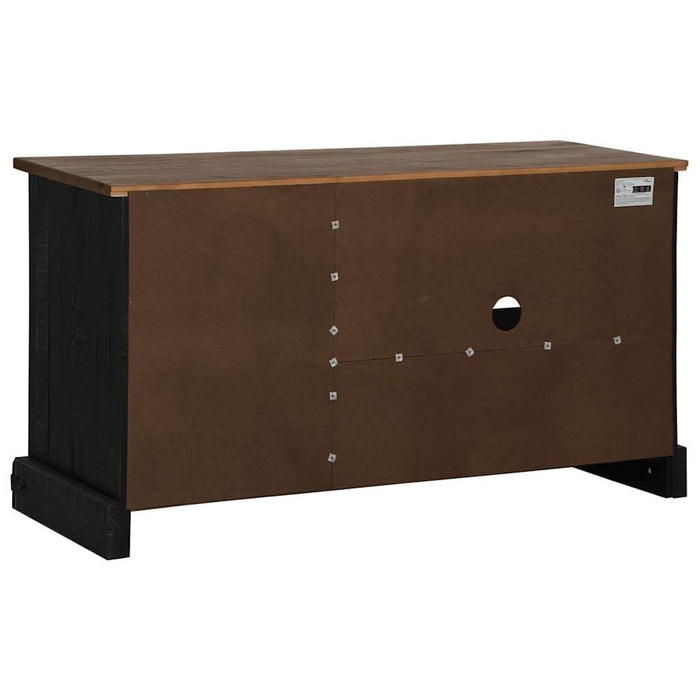 Dulap TV HALDEN cu uşă glisantă negru 110x40x60 cm lemn masiv - WALTI WALTI