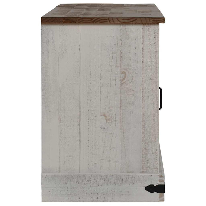 Dulap TV HALDEN 2 uși glisante alb 150x40x60 cm lemn masiv WALTI