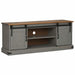 Dulap TV HALDEN 2 usi glisante gri 150x40x60 cm lemn masiv - WALTI WALTI