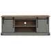 Dulap TV HALDEN 2 usi glisante gri 150x40x60 cm lemn masiv - WALTI WALTI