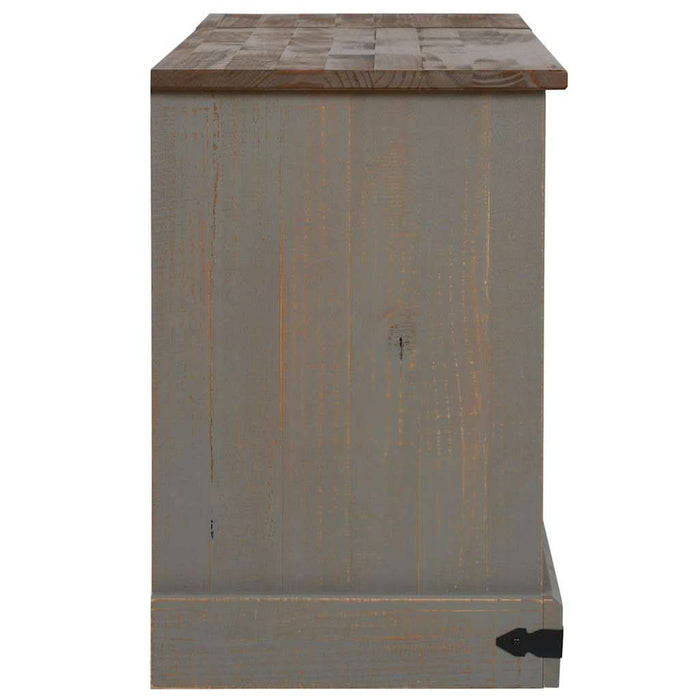 Dulap TV HALDEN 2 usi glisante gri 150x40x60 cm lemn masiv - WALTI WALTI