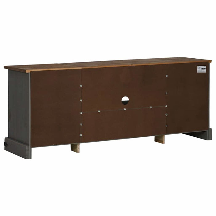 Dulap TV HALDEN 2 usi glisante gri 150x40x60 cm lemn masiv - WALTI WALTI