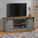 Dulap TV HALDEN 2 usi glisante gri 150x40x60 cm lemn masiv - WALTI WALTI