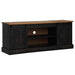 Dulap TV HALDEN 2 usi glisante negru 150x40x60 cm lemn masiv - WALTI WALTI
