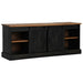 Dulap TV HALDEN 2 usi glisante negru 150x40x60 cm lemn masiv - WALTI WALTI
