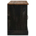 Dulap TV HALDEN 2 usi glisante negru 150x40x60 cm lemn masiv - WALTI WALTI