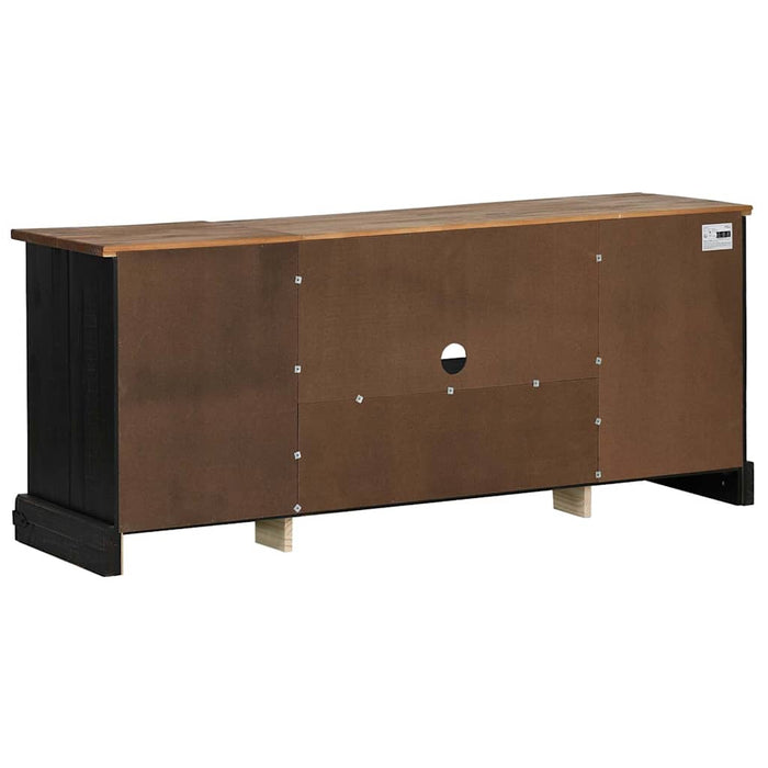 Dulap TV HALDEN 2 usi glisante negru 150x40x60 cm lemn masiv - WALTI WALTI