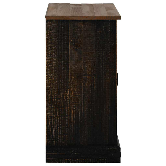 Bufetă HALDEN cu uşă glisantă neagră 80x40x80 cm lemn masiv - WALTI WALTI